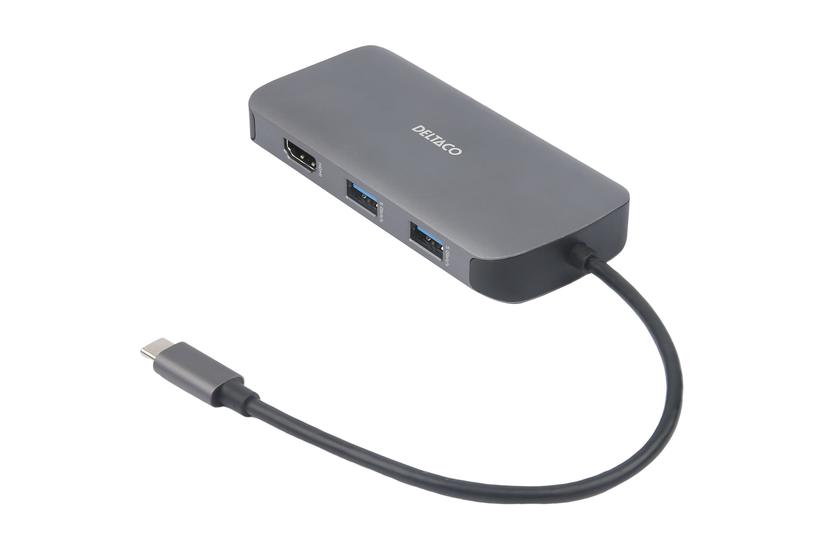 Deltaco Usbc-hdmi25 Dockingstation Usb- Hdmi Vga 1gbe