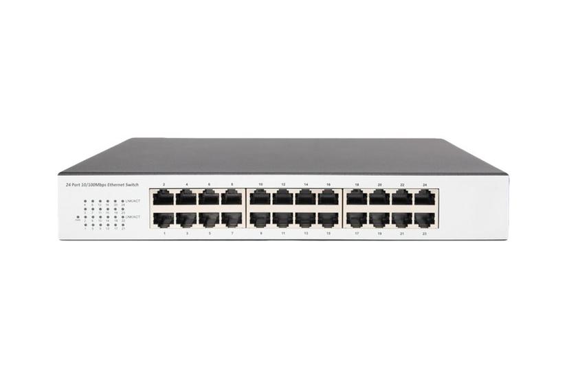 Digitus Professional Fast Ethernet -way Switch Dn-60021- Switch 24 Porte Ikke Administreret Monterbar På Stativ