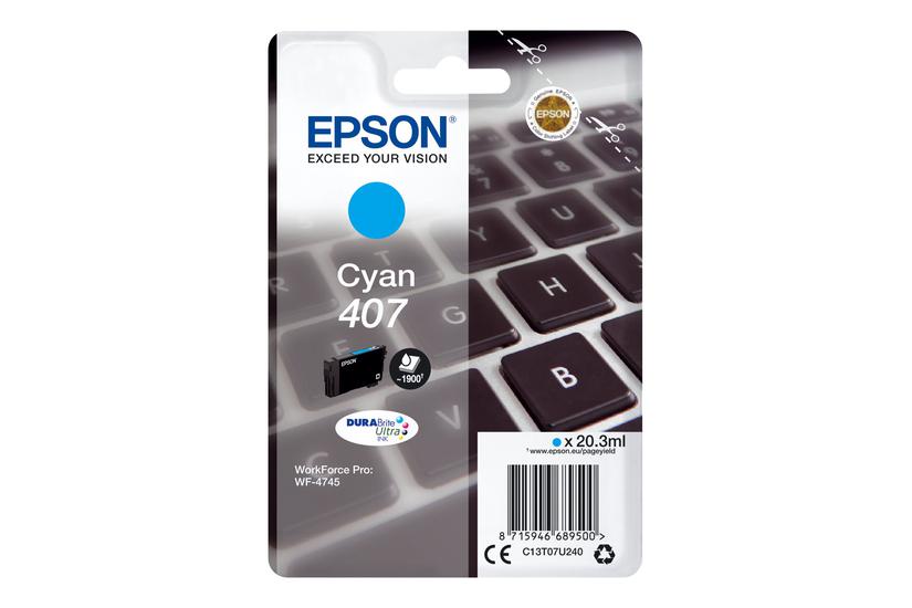 Epson 407 Størrelse Cyan Original Blækpatron