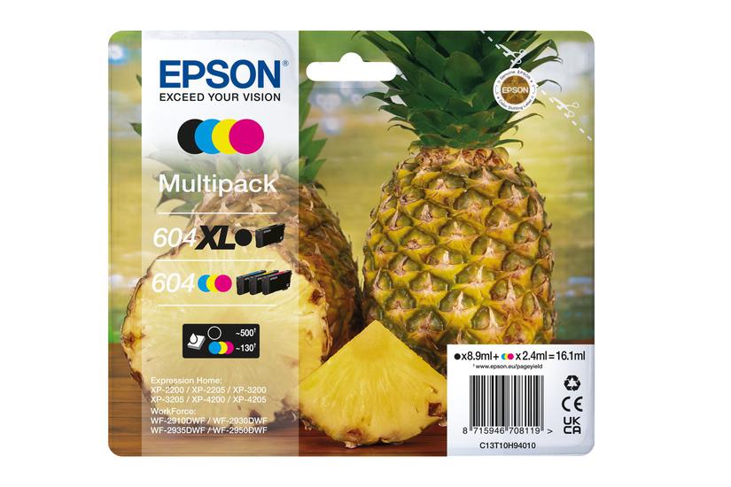 Epson 604 604 Multipack Pakker Black Standard Capacity Sort Cyan Magenta Gul Original Blækpatron