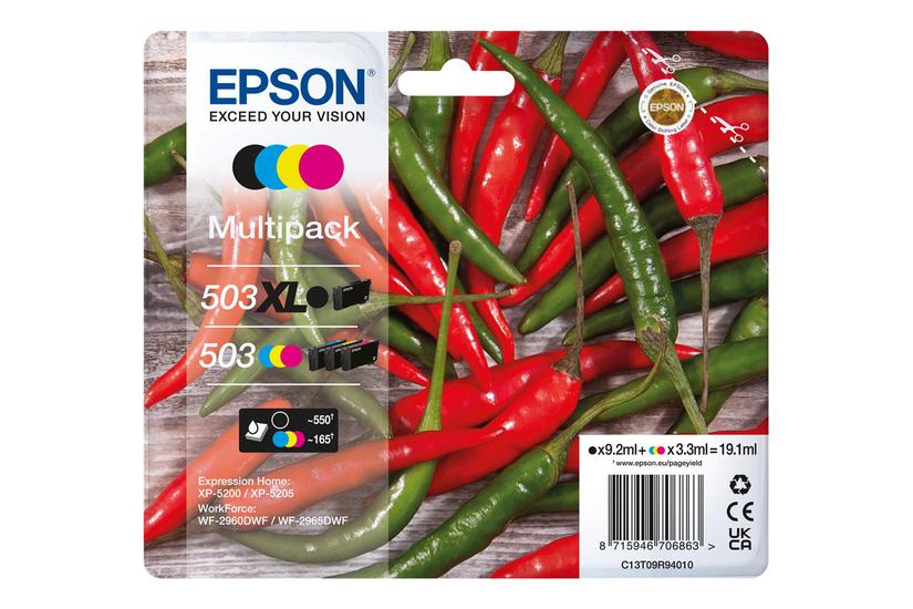 Epson 503 503 Multipack Pakker Black Standard Capacity Sort Gul Cyan Magenta Original Blækpatron