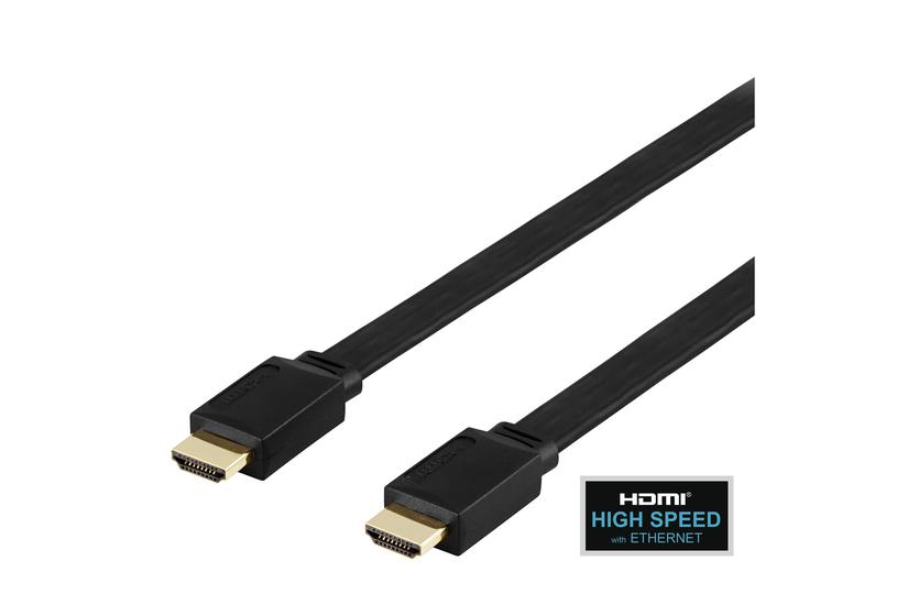 Flat High Speed With Ethernet Hdmi Cable 4k Uhd 2m Black