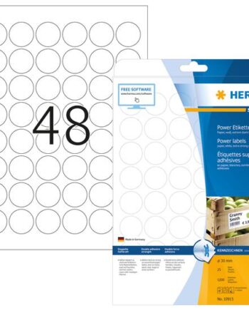 Herma Etiketten A4 Weiß 30 Mm Rund Extrem Haftend 1200 St