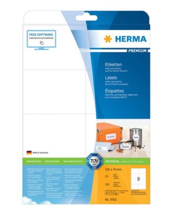 Herma Premium Laminerede Etiketter Mat 200 Etikette    105   74 Mm