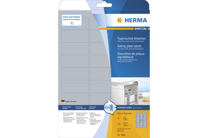 Herma Typenschildetiketten A4 63 5x29 Mm Folie 270 St