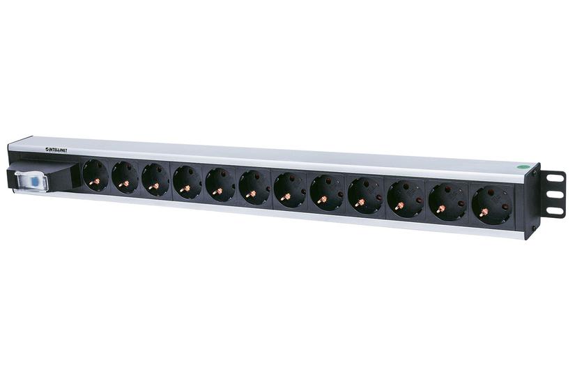 Intellinet 711449 Strømforsyningsenhed Pdu 12 Ac Stikkontakt Er Sort Grå