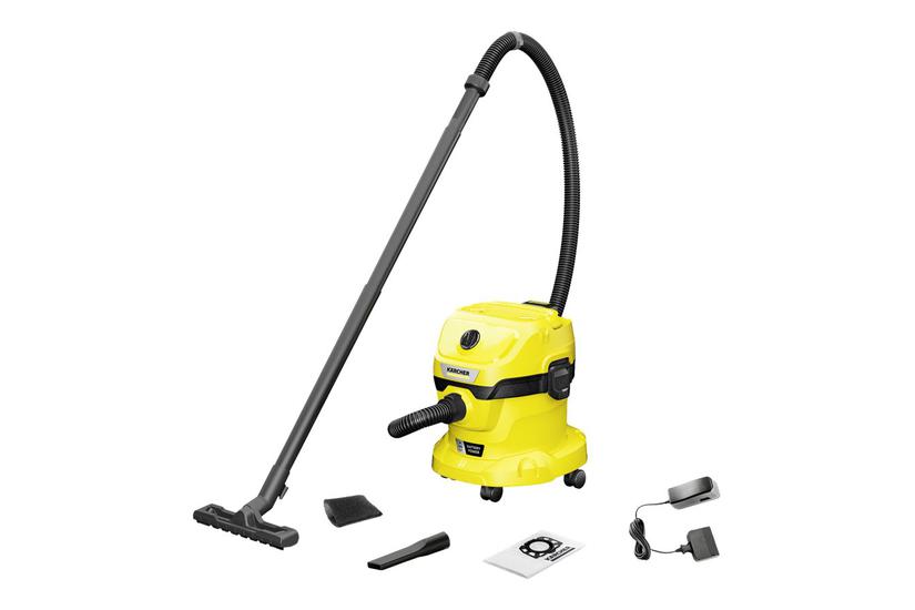 Kärcher Wd -18 Battery Set Støvsuger Beholder Batteri Inkluderet Oplader Gul