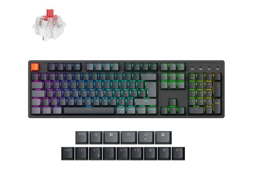 Keychron K10 Version Tastatur Iso Layout Qmk Mechanical 100 Full Size Qwerty Nordisk Indgangsudstyr