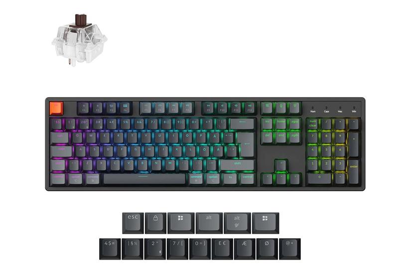 Keychron K10 Version Tastatur Iso Layout Qmk Mechanical 100 Full Size Qwerty Nordisk Indgangsudstyr