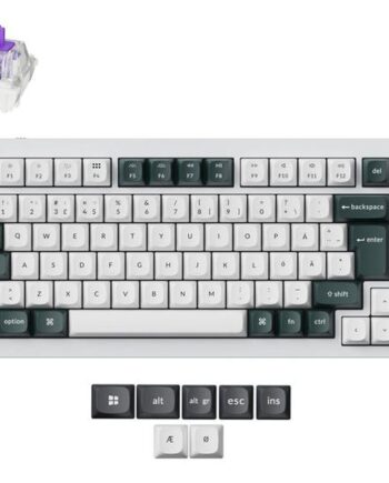 Keychron Q1 He Tastatur Qmk-tilpasset  Fuldt Samlet Knap 75  Qwerty Nordisk Hvid Skal Indgangsudstyr