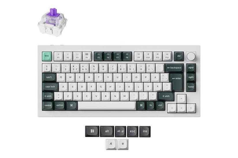 Keychron Q1 He Tastatur Qmk-tilpasset Fuldt Samlet Knap 75 Qwerty Nordisk Hvid Skal Indgangsudstyr
