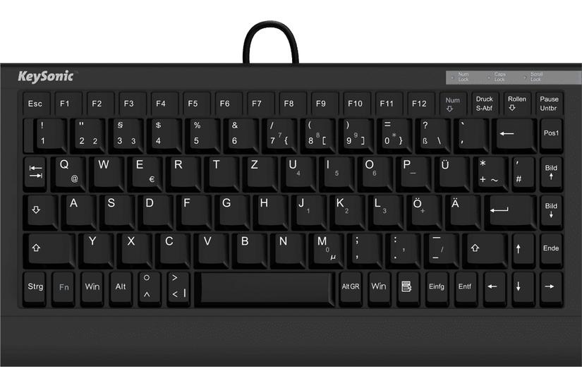 Keysonic Ack-595c De Tastatur Kontor Usb Qwertz Tysk Sort