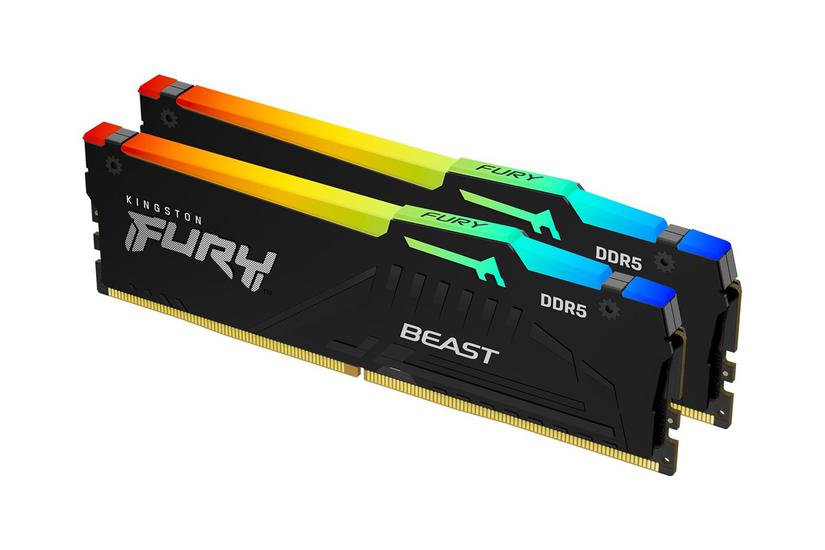Kingston Fury Beast Rgb 16gb:2x8gb Ddr5 Ram 6000mhz Dimm 288-pin On-die Ecc Cl30
