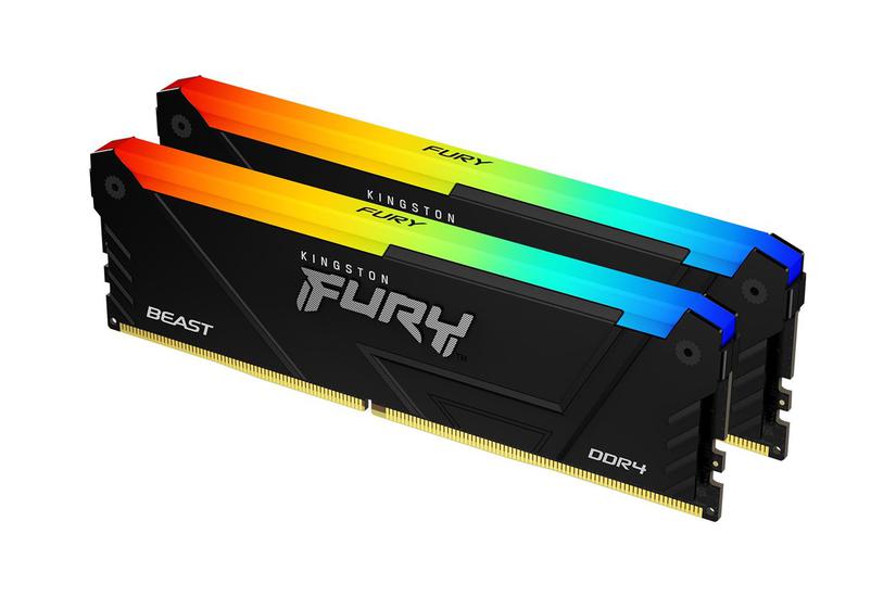 Kingston Fury Beast Rgb 32gb:2x16gb Ddr4 Ram 3600mt Dimm 288-pin Ikke-ecc Cl18