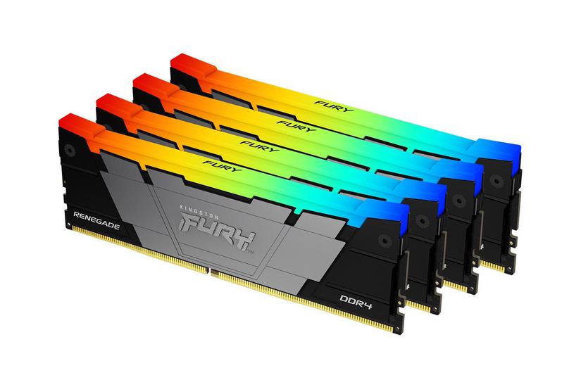 Kingston Fury Renegade Rgb 128gb:4x32gb Ddr4 Ram 3600mt Dimm 288-pin Ikke-ecc Cl18