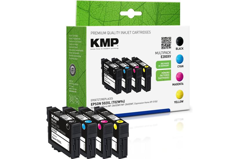 Kmp Multipack E196xv Pakker Højtydende Sort Cyan Magenta Kompatibel Blækpatron Alternativ Til: Epson T502