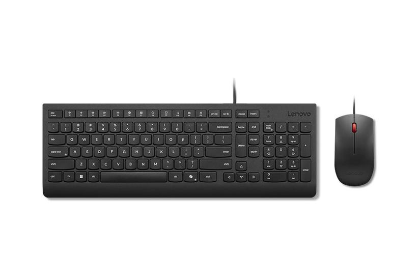 Lenovo Essential Wired Combo Sæt Med Mus Og Tastatur Qwerty Dansk Sort Indgangsudstyr