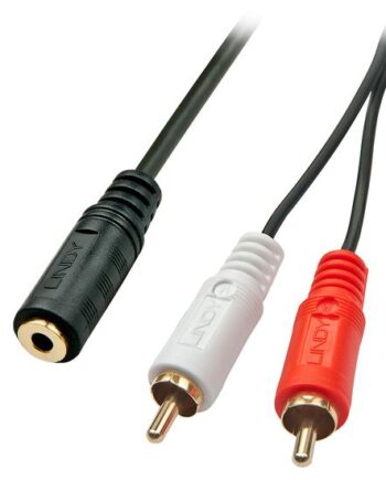 Lindy 35677 Lydkabel   25       Rca   5mm Sort  Rød  Hvid