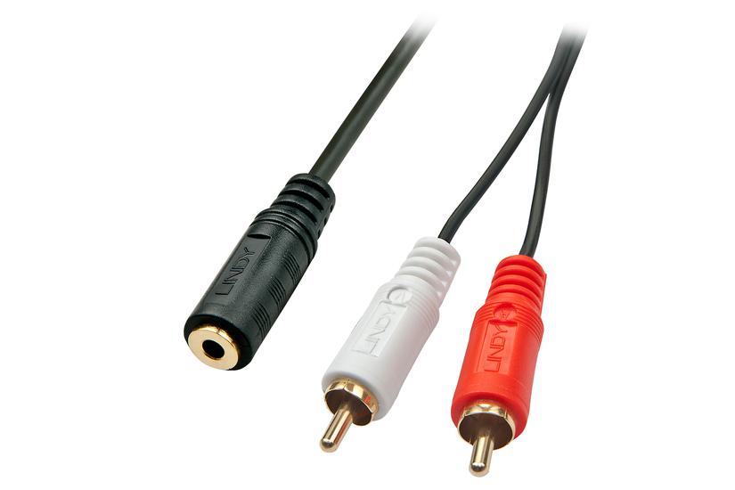 Lindy 35677 Lydkabel 25 Rca 5mm Sort Rød Hvid