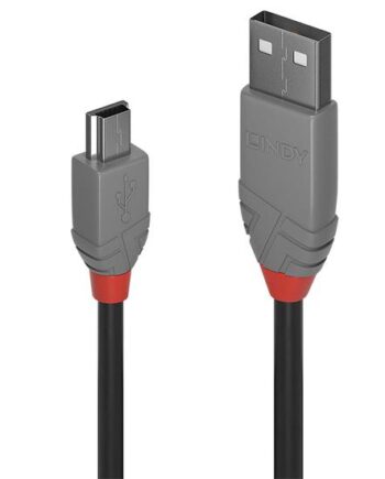 Lindy 36722 Usb-kabel Usb         Usb   Mini-usb   Sort  Grå