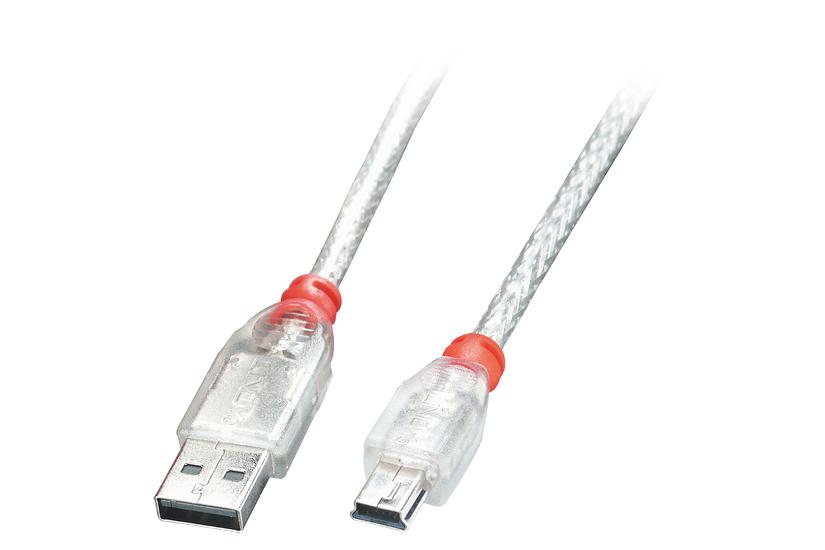 Lindy 41781 Usb-kabel Usb Usb Mini-usb Transparent