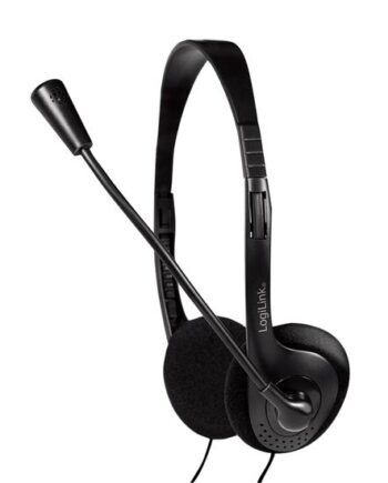 Logilink Hs0052 Hovedtelefoner Headset Ledningsført Kontor Callcenter Sort