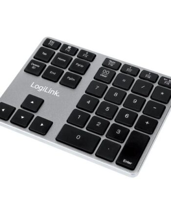 Logilink Id0187 Numerisk Tastatur Universel Bluetooth Aluminium  Sort