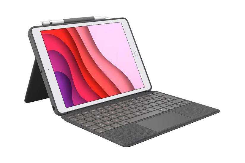 Logitech Combo Touch Tastatur Og Folio-kasse Med Trackpad Qwertz Tysk Oxford-grå Indgangsudstyr