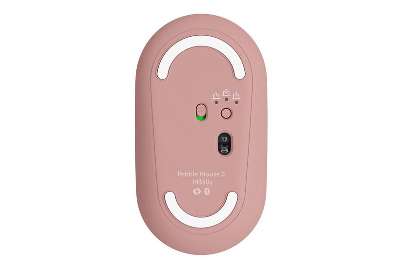 Logitech Pebble Mouse M350s Mus Bluetooth Le Tonal Rose