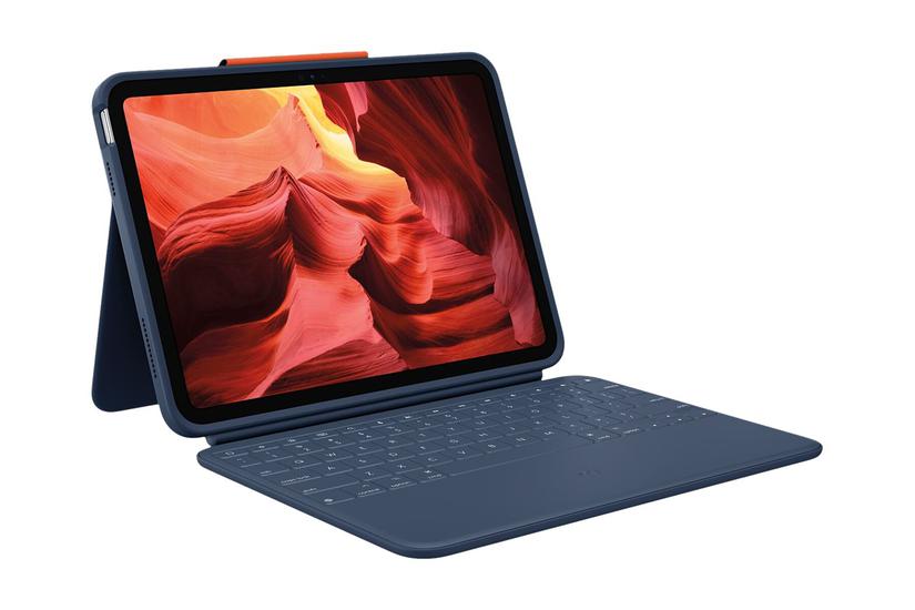 Logitech Rugged Combo Tastatur Og Folio-kasse Qwerty Pan Nordic Marineblå Indgangsudstyr