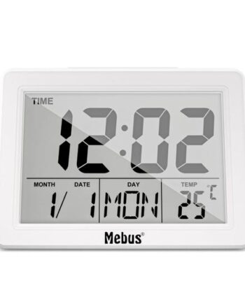 Mebus 25738 Vækkeur Quartz Alarmur Hvid
