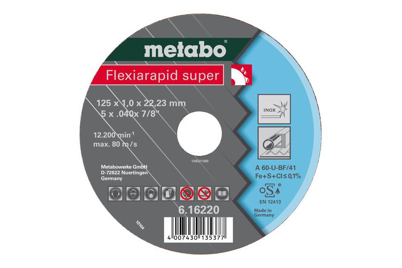 Metabo Flexiarapid Super Tf 41 Kæreskive For Rustfrit Stål Syreresistent Stål Inox-stål Fjederstål Værktøjssæt Rustresistent Stål