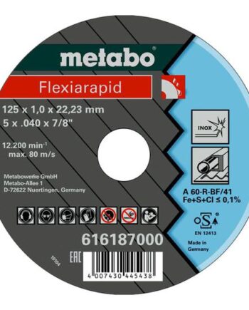 Metabo Flexiarapid Tf 41 Kæreskive For Rør  Profiler  Inox-stål  Metalark  Ledninger  Tyndvæggede Materialer