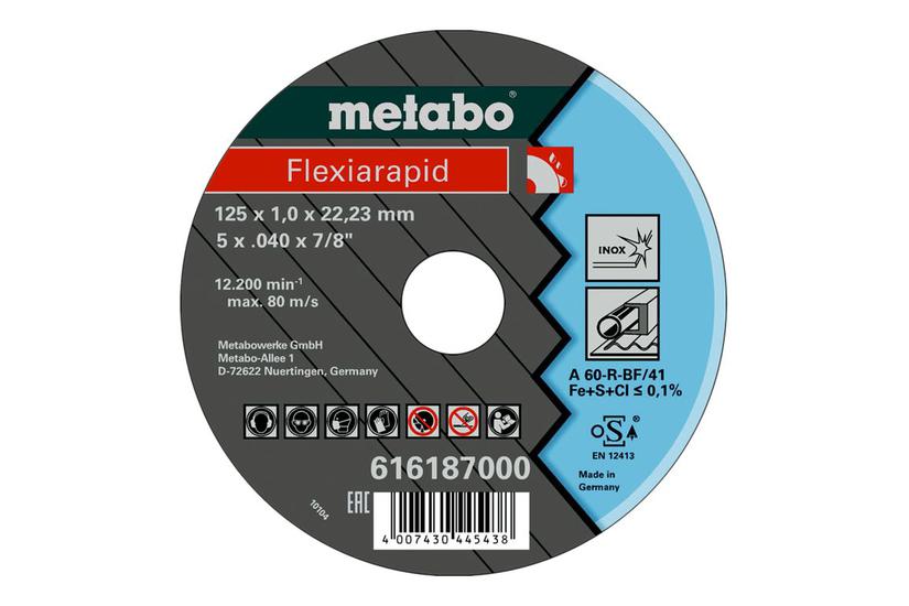 Metabo Flexiarapid Tf 41 Kæreskive For Rør Profiler Inox-stål Metalark Ledninger Tyndvæggede Materialer