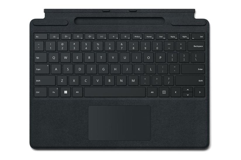 Microsoft Surface Pro Signature Keyboard Tastatur Med Accelerometer Touchpad Surface Slim Pen Opbevaring Og Opladningsbakke Qwertz Tysk Sort Indgangsudstyr