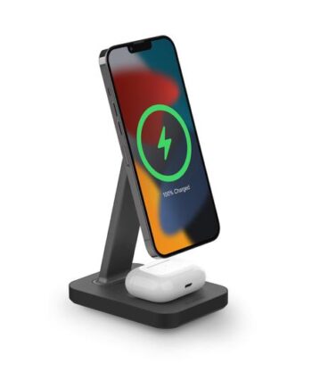 Mophie 401309751 Oplader Til Mobil Enhed Headset  Smartphone Sort Vekselstrøm Trådløs Opladning Hurtig Opladning Indendørs