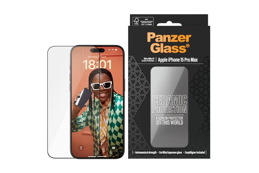Panzerglass Ceramic Protection Skærmbeskytter For Mobiltelefon Ultra-bred Pasform Easyaligner
