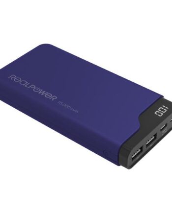 Realpower Pb-15000c Navy Blue 15000 Mah Sort  Blå