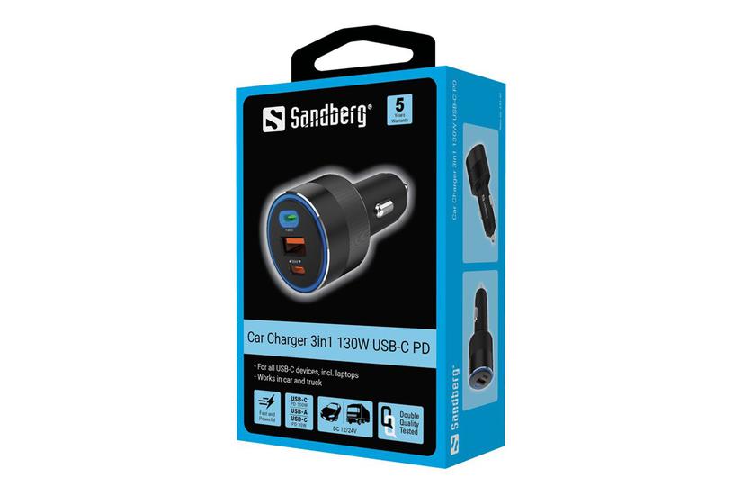 Sandberg Active Bilstrømsadapter 24 Pin Usb- Usb 130 Watt