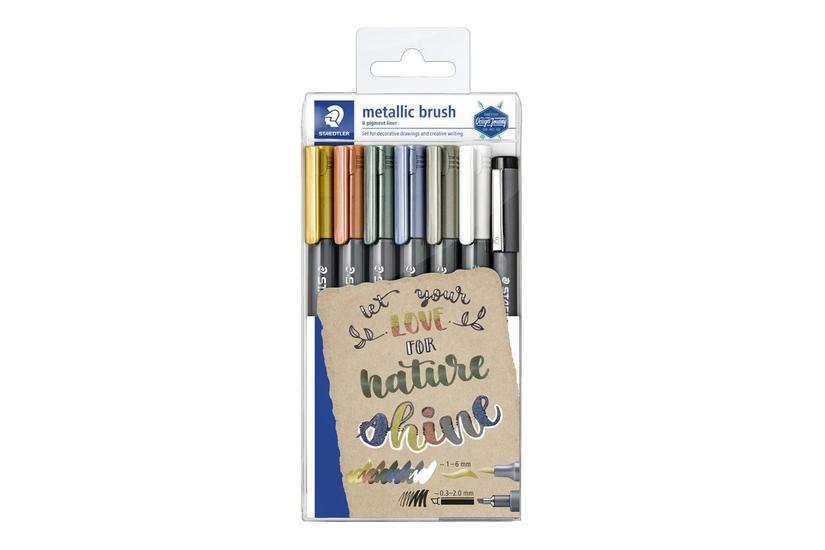 Staedtler 8321 Børstepen Og Fineliner-sæt Assorterede Farver Stykker