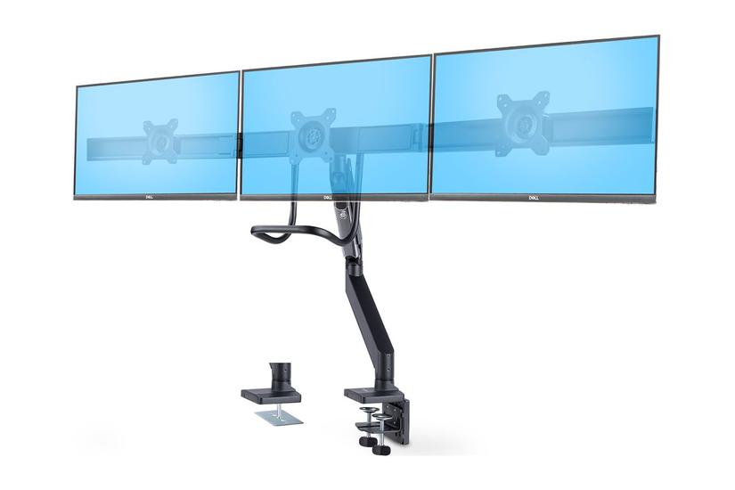 Startech Com Crossbar Triple Monitor Desk Mount Vesa 75x75 100x100 Monteringssæt Justerbar Arm For Lcd Skærme Triple Monitor Mount Sort