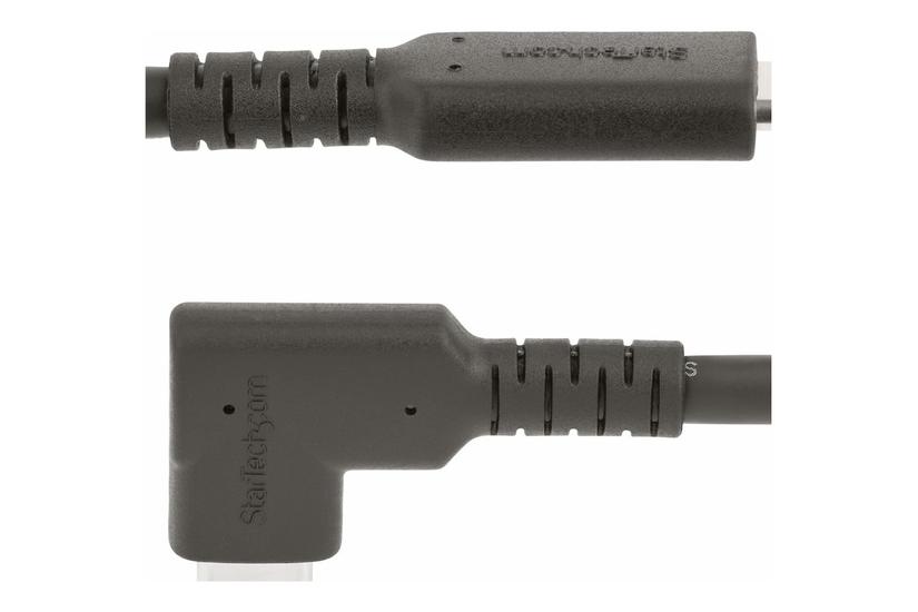 Startech Com 6ft 50cm Rugged Right Angle Usb- Cable Usb Gen 10 Gbps Usb To Data Transfer Cable 4k 60hz Dp Alt Mode 100w Power Delivery 90 Degree Usb- Cable Rusb31cc50cmbr Usb Type- Kabel 24 Pin Usb- Til 24 Pin Usb- 50 Cm