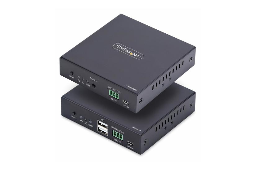 Startech Com Hdmi Kvm Extender Over Ip Network 4k 60hz Driverless Transmitter And Receiver Kit Video Audio Usb Forlænger Hdmi