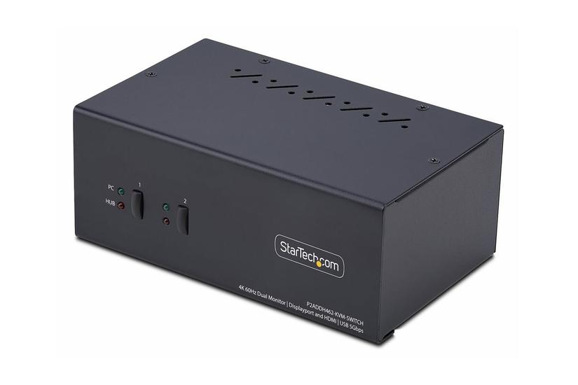 Startech Com -port Dual-monitor Displayport En Hdmi Kvm Switch 4k 60hz Kvm Audio Usb Switch Porte Taa-kompatibel