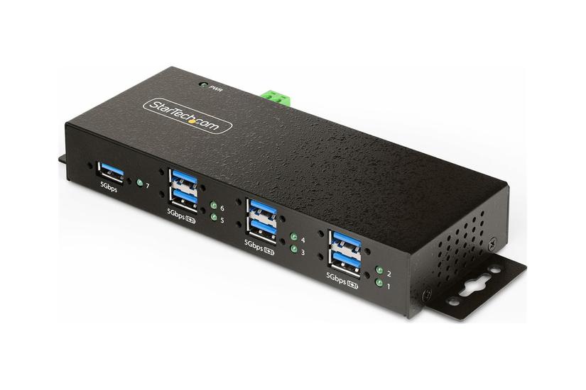 Startech Com -port Managed Usb Hub With 7x Usb- Heavy Duty With Metal Industrial Housing Esd Surge Protection Wall Desk Din-rail Mountable Usb Gen 5gbps Hub Porte Taa-kompatibel