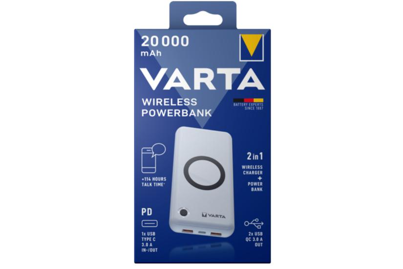 Varta Trådløs Power Bank - - Li-pol Usb 24 Pin Usb- 20 Watt