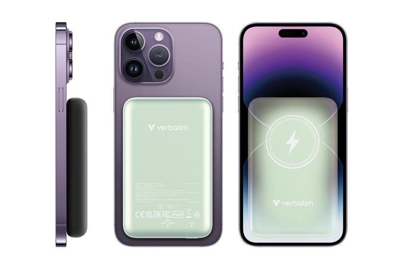 Verbatim Charge Go Trådløs Power Bank Magnetisk Montering Li-pol 24 Pin Usb- 20 Watt