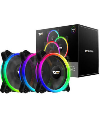 Computer Blæser Sæt Argb Darkflash Dr12 Pro 3i1 120x120  Sort  Kabinet Blæser Geekd Dk