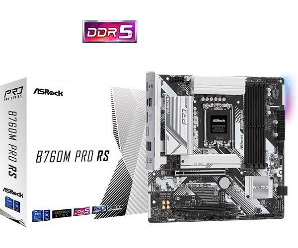 Asrock B760m Pro Rs Matx Ddr5 Lga1700 Bundkort