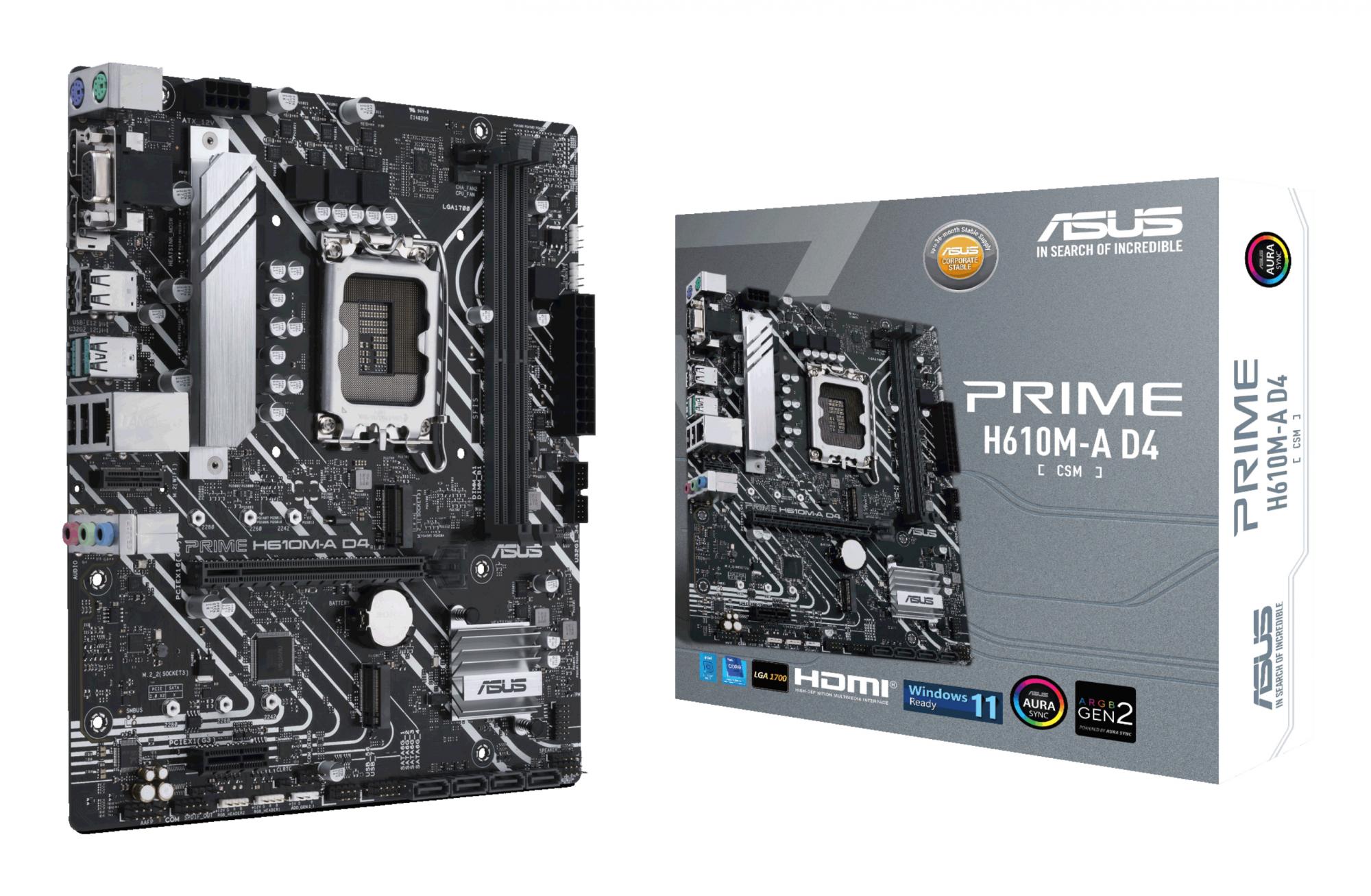 Asus Prime H610m- D4-csm Micro-atx Lga1700 Intel H610